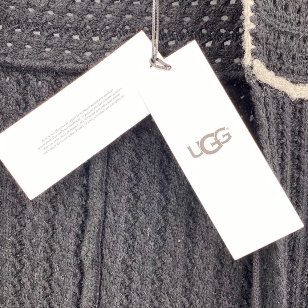 UGG Riley Long Cardigan Sweater Size M/L Black/Grey - Picture 6 of 16